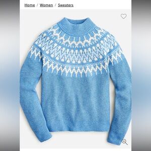 JCrew Blue and White Fair Isle Sweater